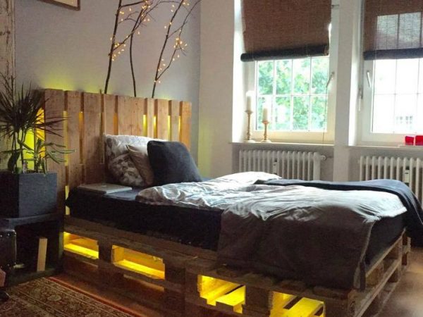 Faça você mesmo: cama iluminada reutilizando pallets