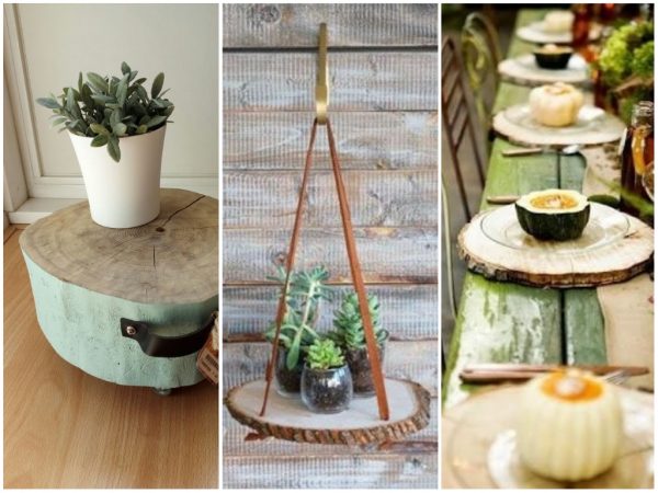 7 ideias para utilizar rodelas de troncos de árvores na sua casa