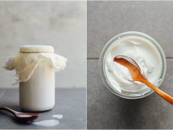 Iogurte de coco fermentado com kefir